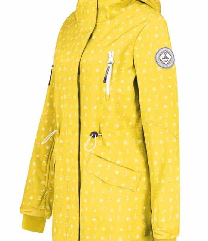 Sublevel kabát női softshell allover print anchor yellow