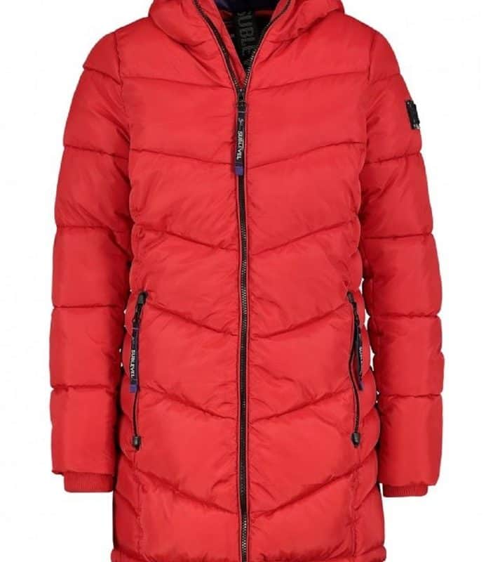 Sublevel kabát női, sportos, steppelt, middle red
