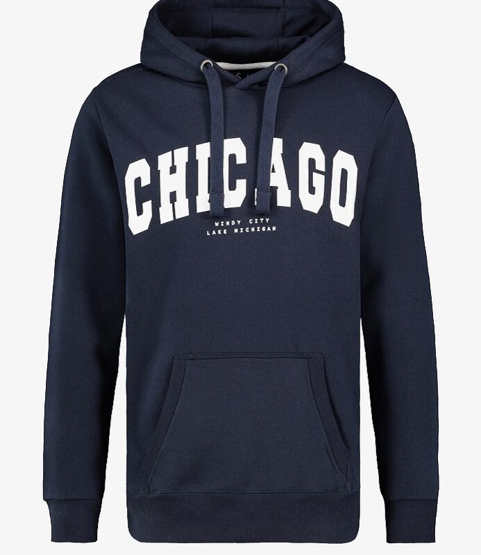 Sublevel pulóver kapucnis férfi, print Chicago, blue