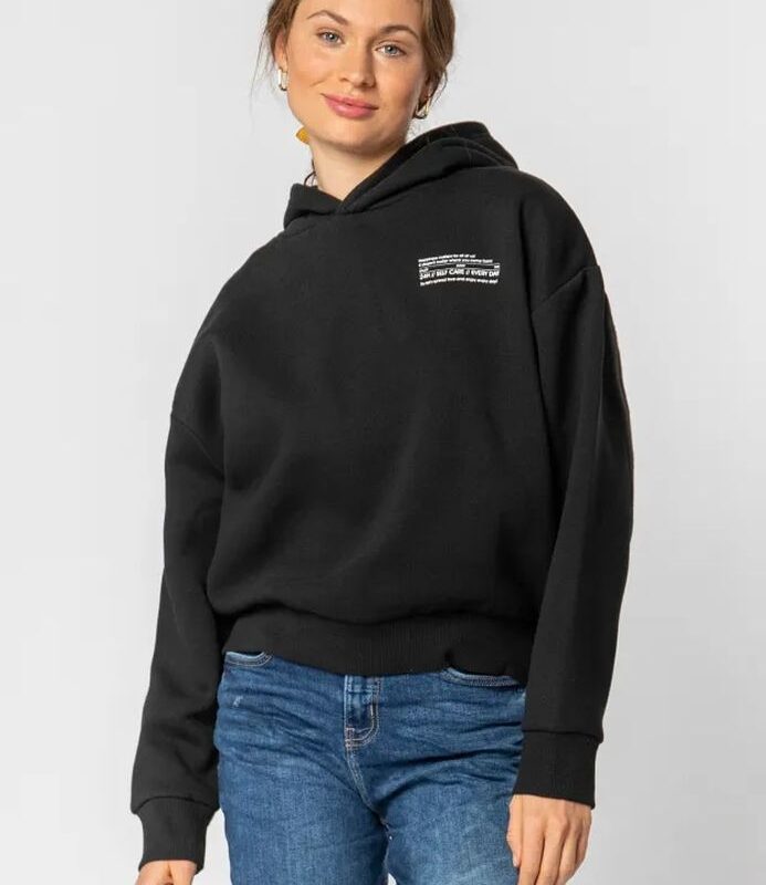 Sublevel pulóver, női kapucnis rövid sweat hoodie black