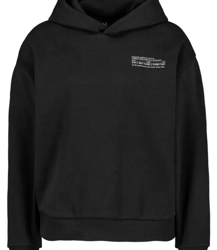 Sublevel pulóver, női kapucnis rövid sweat hoodie black