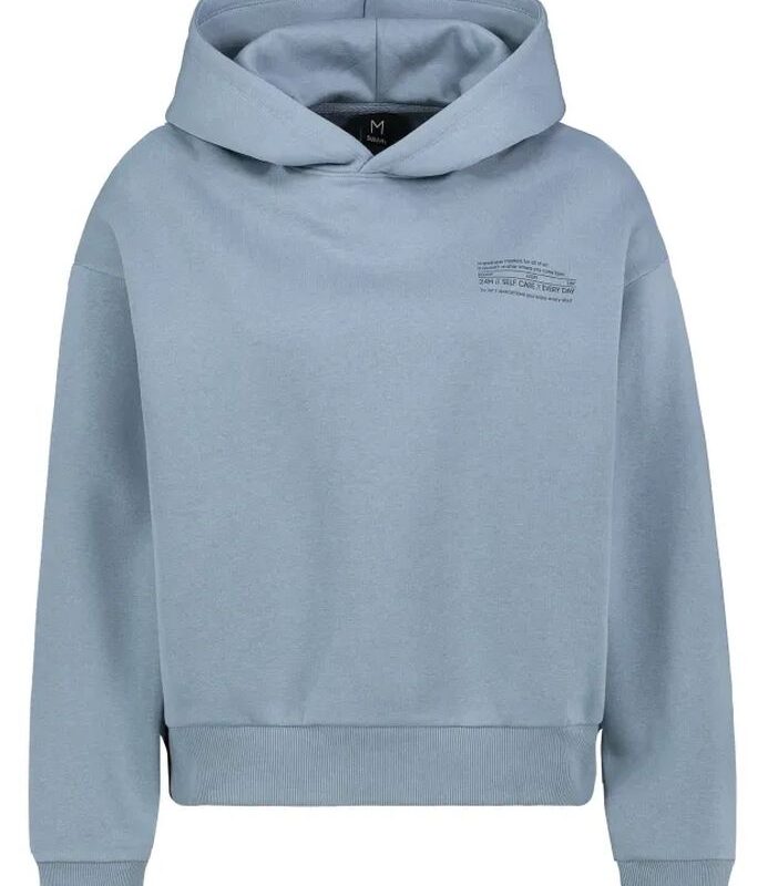 Sublevel pulóver, női kapucnis rövid sweat hoodie middle blue