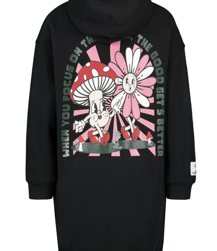 Sublevel extra hosszú kapucnis pulóver, női sweat hoodie dark grey