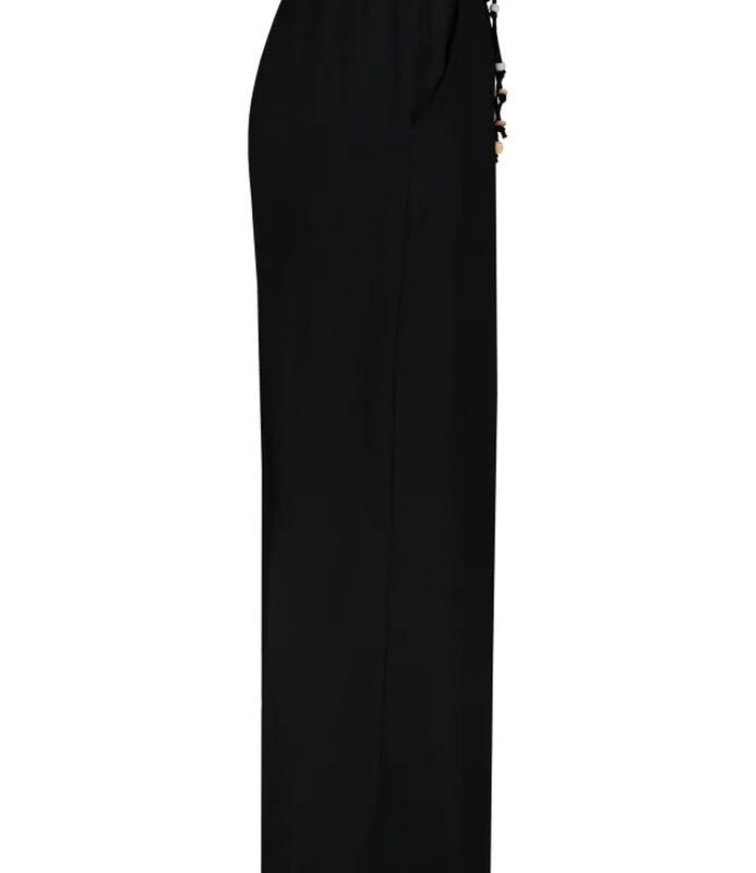 Sublevel nadrág női, len, bőszárú, black