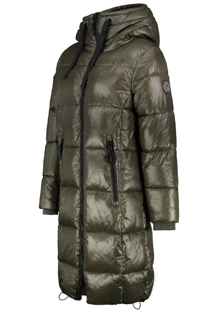 Sublevel kabát női steppelt hosszú dark green - Image 3