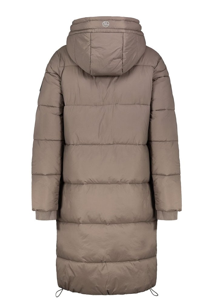 Sublevel kabát női steppelt hosszú dark beige - Image 2