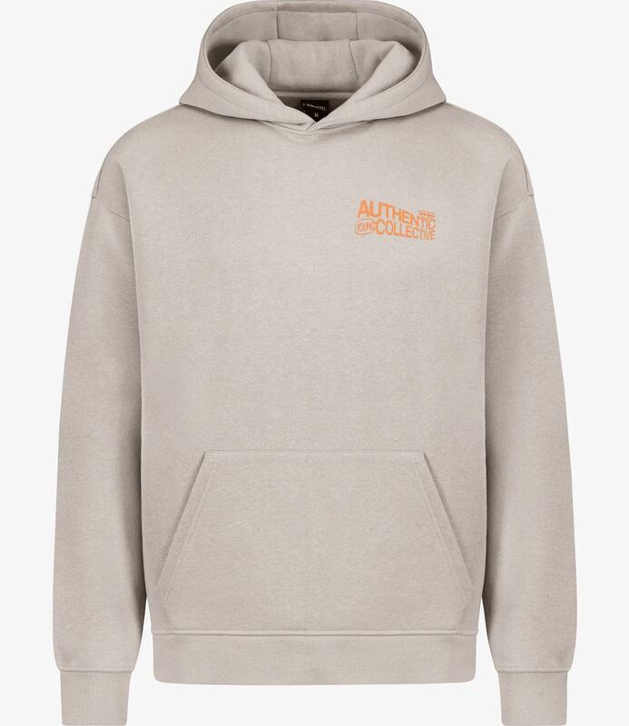 Sublevel pulóver kapucnis férfi, hoodie, backprint, middle beige