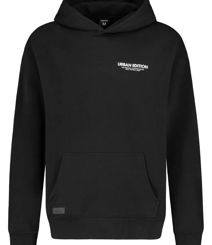Sublevel pulóver kapucnis férfi, hoodie, backprint, black