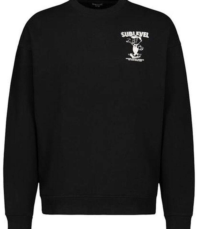 Sublevel pulóver férfi, sweat, backprint, black