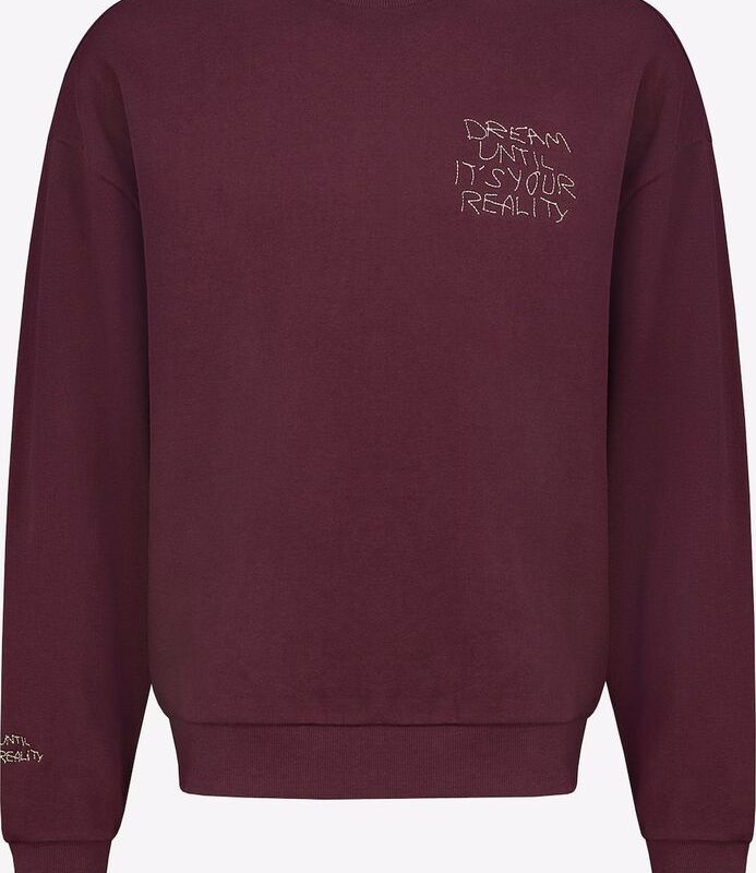 Sublevel pulóver férfi, sweat, hímzett, dark red